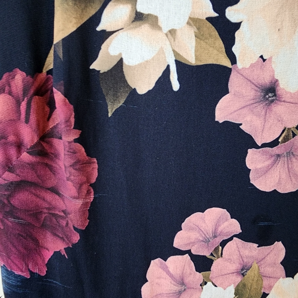 Portmans dress long sleeve size 12 floral pleated - Picture 5 of 11